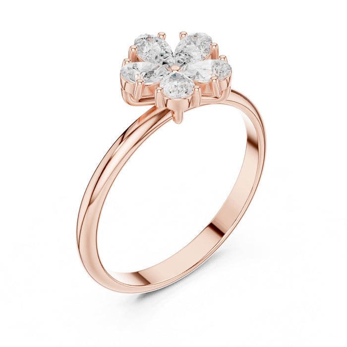 Pear Lab Grown Diamond Cluster Engagement Ring rose gold video