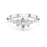 Marquise Lab Grown Diamond Three-Stone Engagement Ring