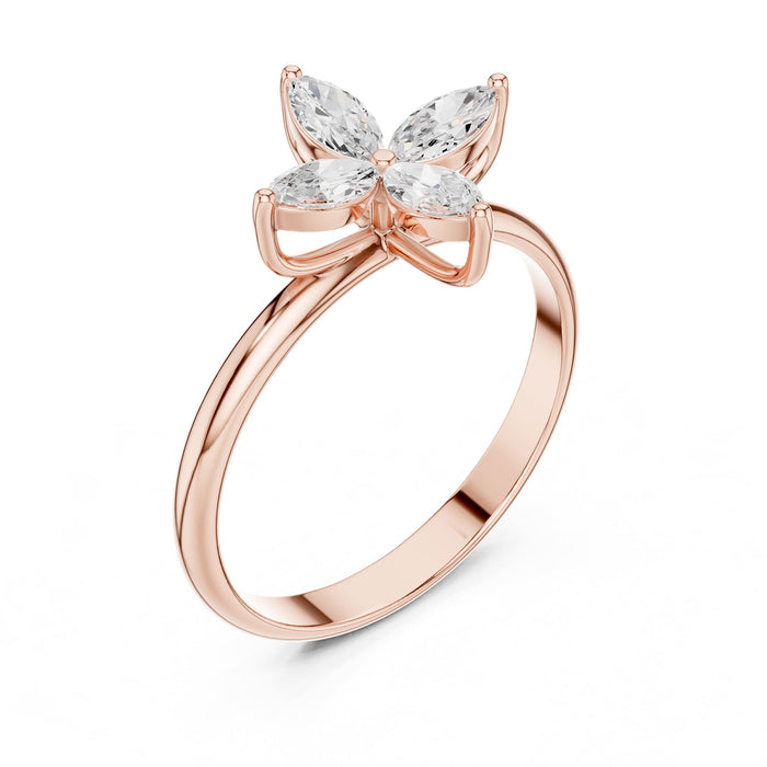 Marquise Lab Grown Diamond Cluster Engagement Ring rose gold video