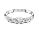 Oval Lab Grown Diamond Side-Stone Engagement Ring