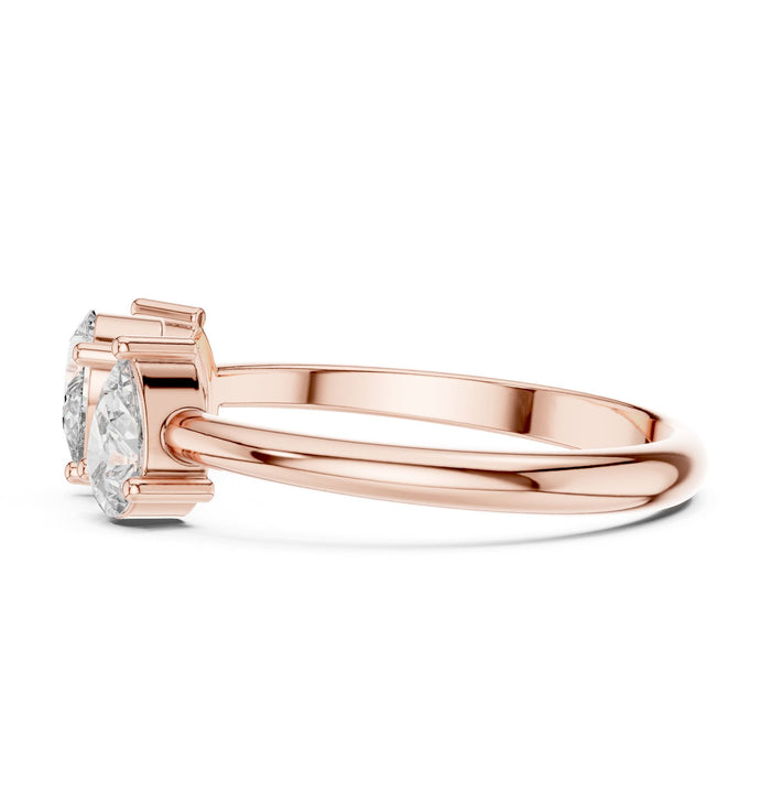Pear Lab Grown Diamond Three-Stone Engagement Ring yellow gold video