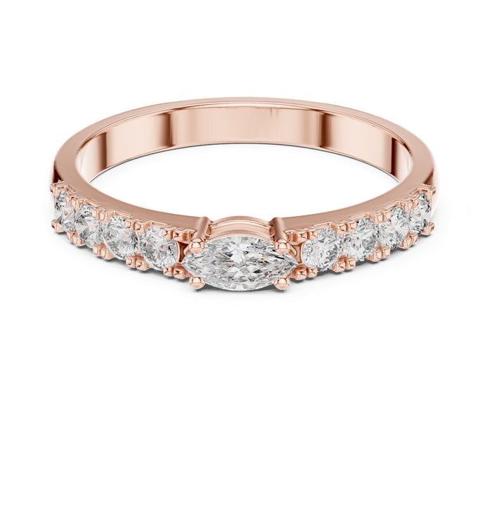 Marquise Lab Grown Diamond Side-Stone Engagement Ring rose gold video