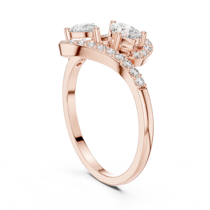 Pear Lab Grown Diamond Halo Engagement Ring yellow gold video