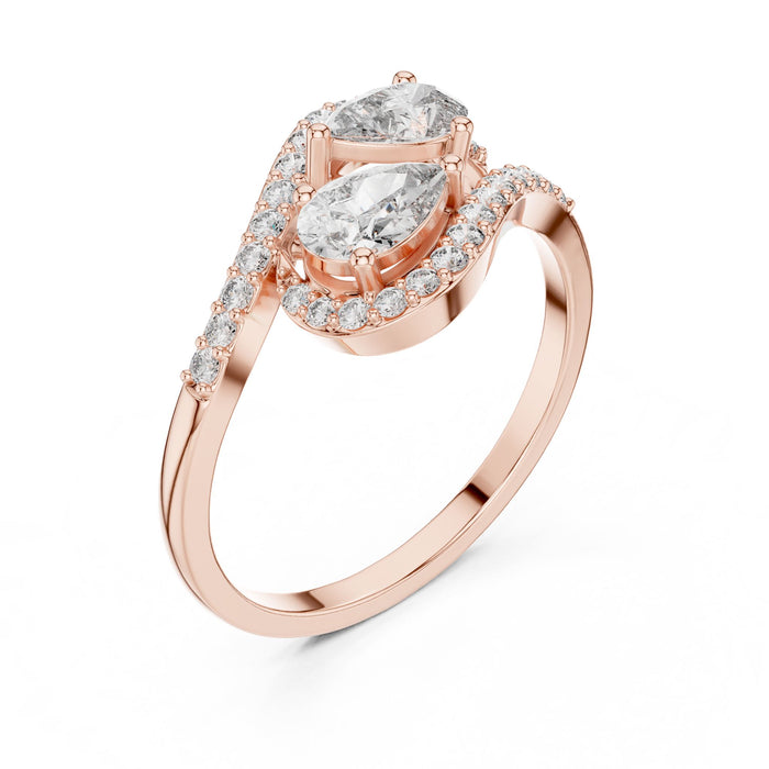 Pear Lab Grown Diamond Halo Engagement Ring rose gold video