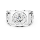 Round Lab Grown Diamond Bezel Engagement Ring