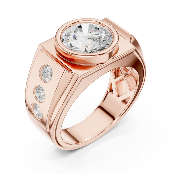 Round Lab Grown Diamond Bezel Engagement Ring rose gold video