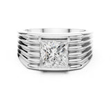 Princess Lab Grown Diamond Side-Stone Engagement Ring