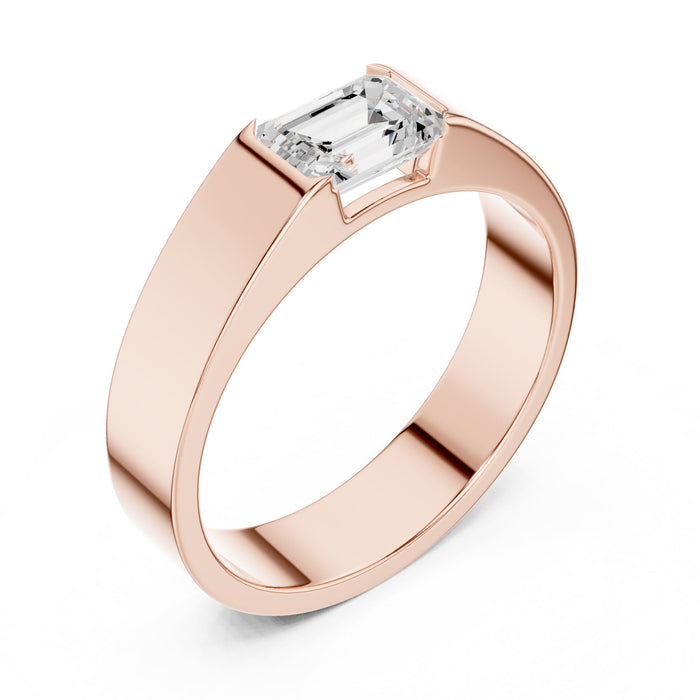 Emerald Lab Grown Diamond Solitaire Engagement Ring rose gold video