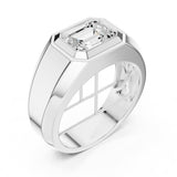 Emerald Lab Grown Diamond Bezel Engagement Ring