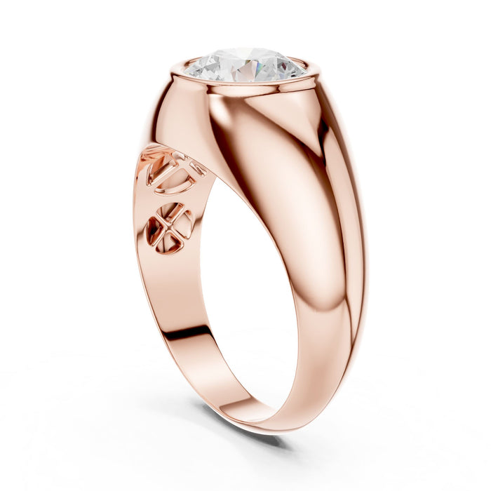 Round Lab Grown Diamond Bezel Engagement Ring yellow gold video