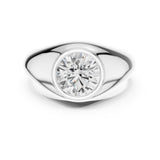 Round Lab Grown Diamond Bezel Engagement Ring