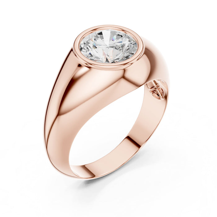 Round Lab Grown Diamond Bezel Engagement Ring rose gold video