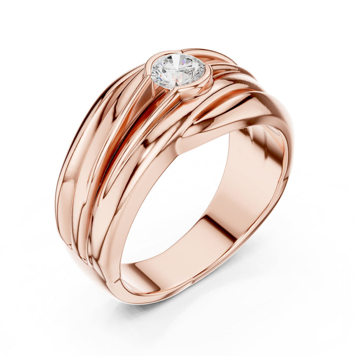 Round Lab Grown Diamond Side-Stone Engagement Ring rose gold video
