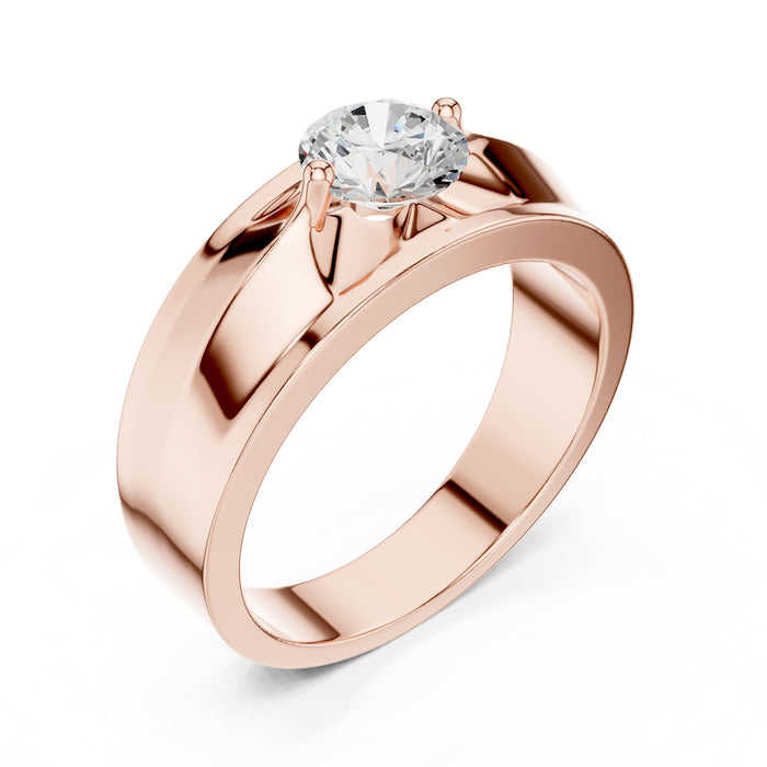 Round Lab Grown Diamond Solitaire Engagement Ring rose gold video