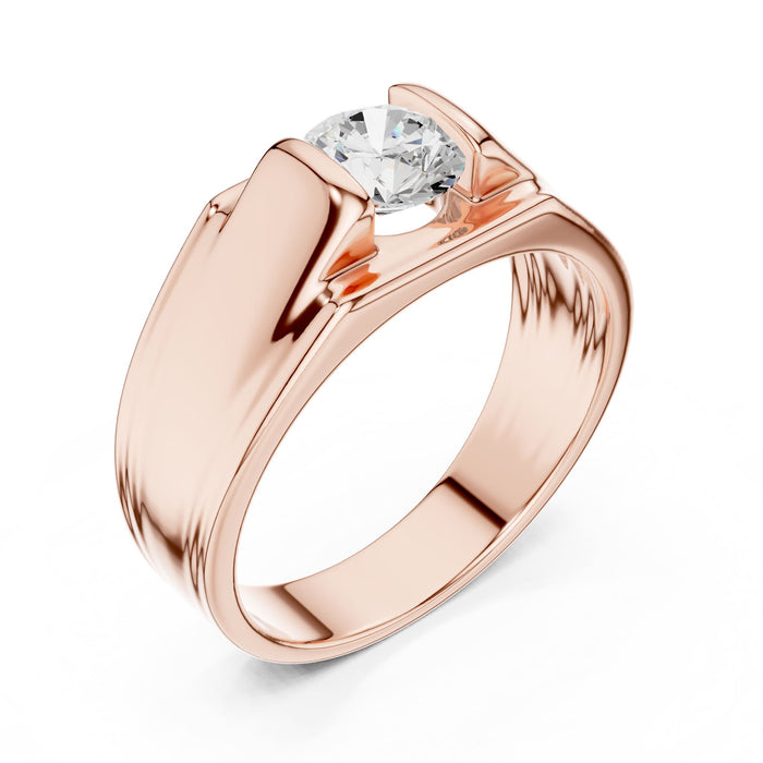 Round Lab Grown Diamond Bezel Engagement Ring rose gold video