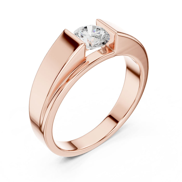 Round Lab Grown Diamond Bezel Engagement Ring rose gold video