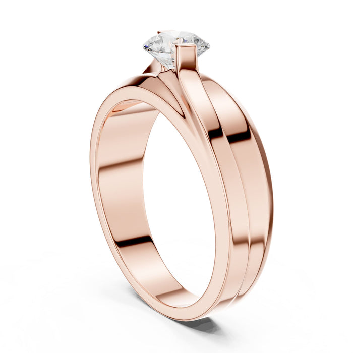Round Lab Grown Diamond Solitaire Engagement Ring yellow gold video