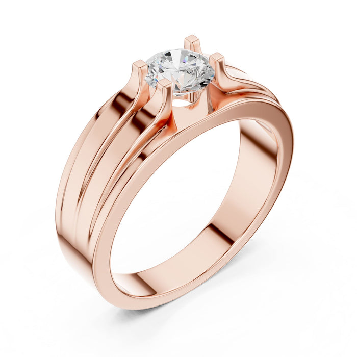 Round Lab Grown Diamond Cathedral Engagement Ring rose gold video