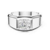 Round Lab Grown Diamond Cathedral Engagement Ring