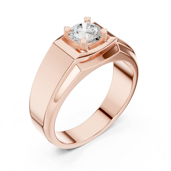Round Lab Grown Diamond Cathedral Engagement Ring rose gold video