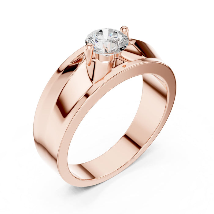 Round Lab Grown Diamond Solitaire Engagement Ring rose gold video