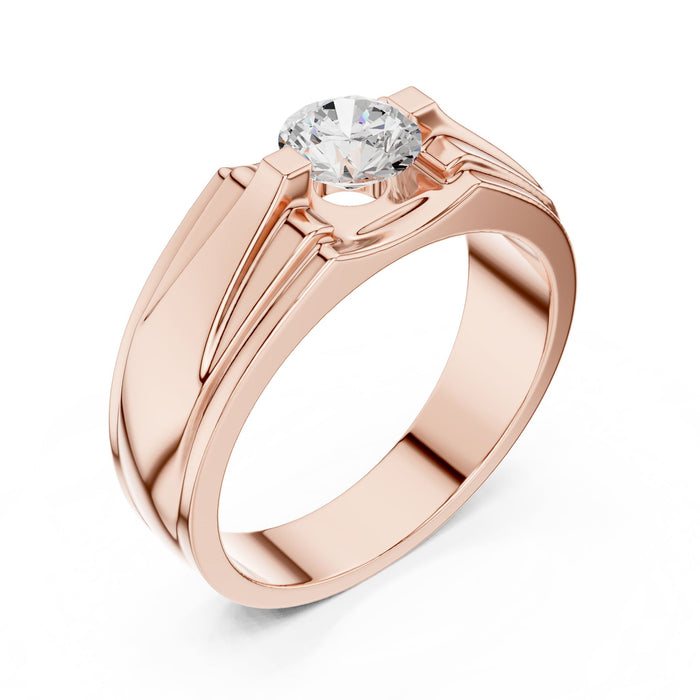 Round Lab Grown Diamond Side-Stone Engagement Ring rose gold video