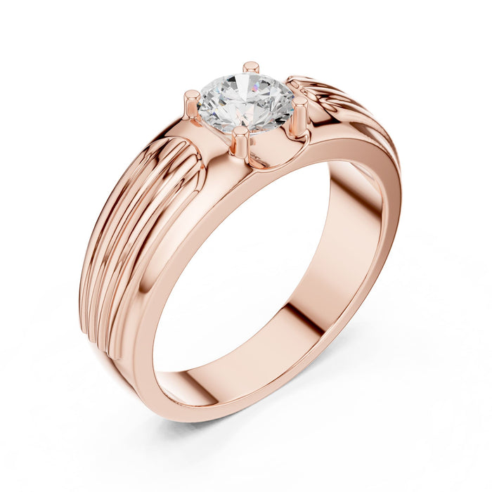 Round Lab Grown Diamond Side-Stone Engagement Ring rose gold video