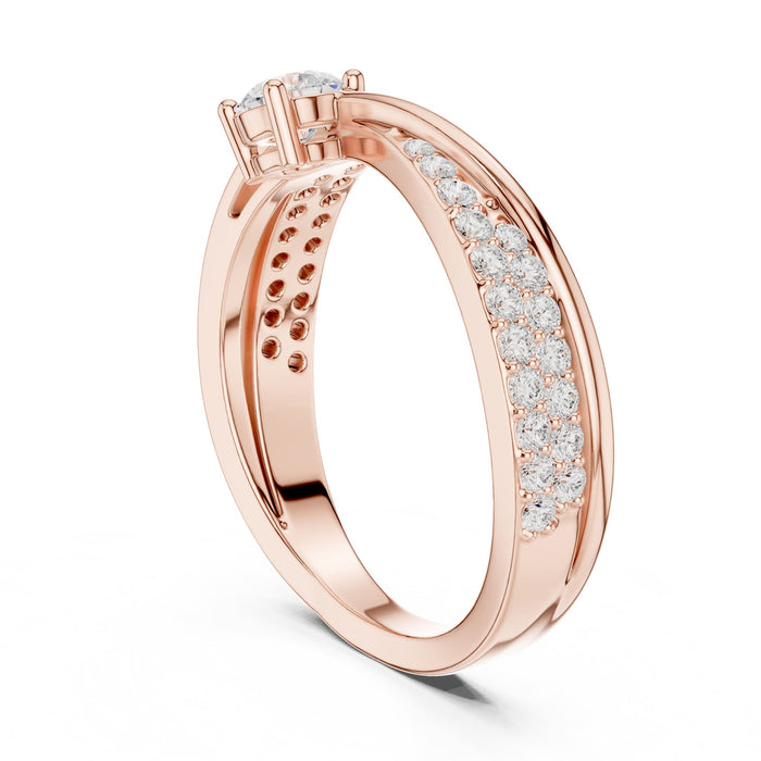 Round Lab Grown Diamond Split-Shank Engagement Ring yellow gold video