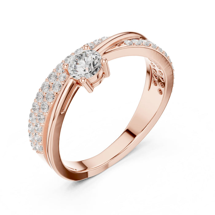 Round Lab Grown Diamond Split-Shank Engagement Ring rose gold video