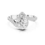 Pear Lab Grown Diamond Halo Engagement Ring