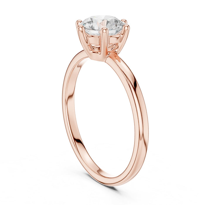 Round Lab Grown Diamond Solitaire Engagement Ring rose gold video