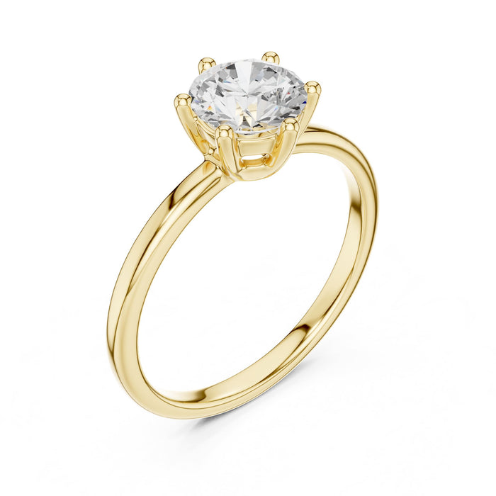 Round Lab Grown Diamond Solitaire Engagement Ring yellow gold video