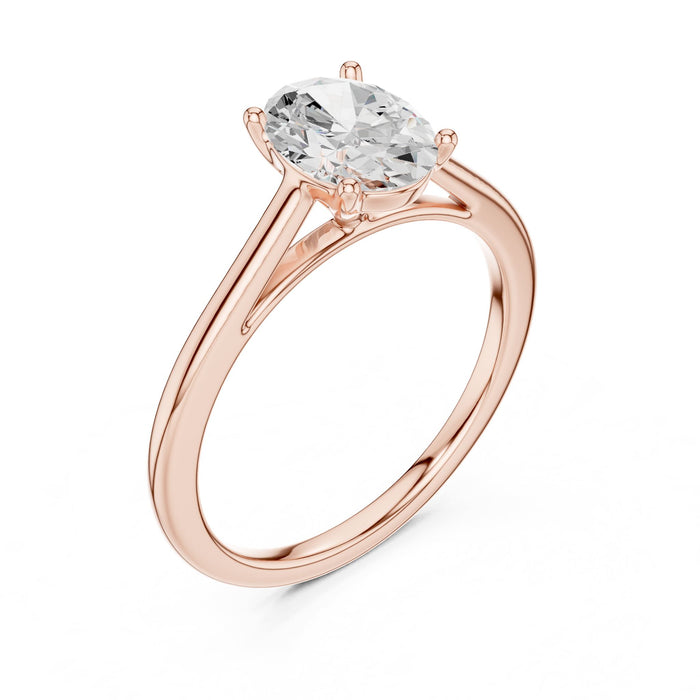 Oval Lab Grown Diamond Solitaire Engagement Ring rose gold video