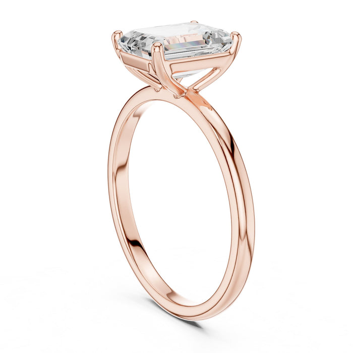 Emerald Lab Grown Diamond Solitaire Engagement Ring yellow gold video