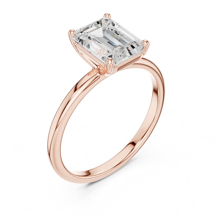 Emerald Lab Grown Diamond Solitaire Engagement Ring rose gold video