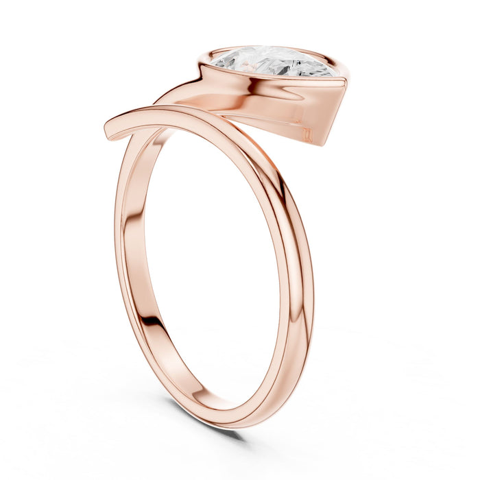 Pear Lab Grown Diamond Bezel Engagement Ring yellow gold video