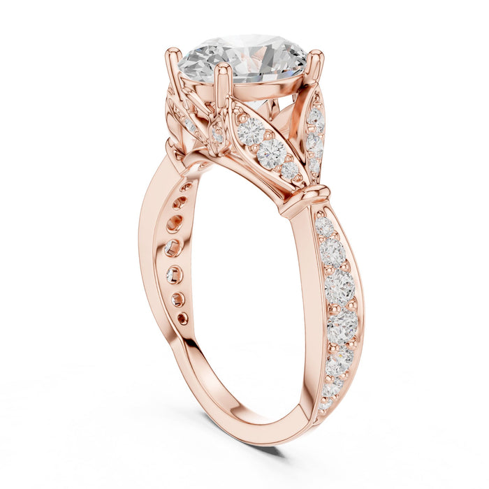 Oval Lab Grown Diamond Side-Stone Engagement Ring yellow gold video