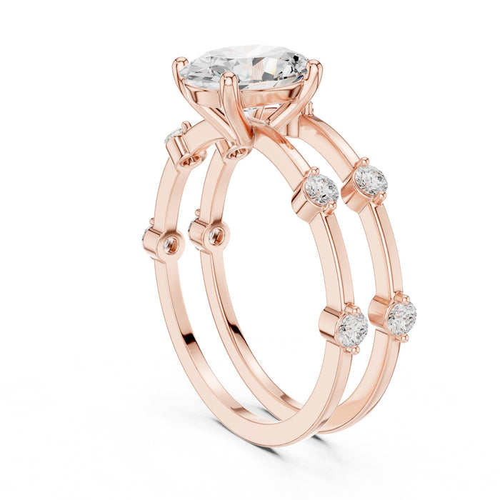 Oval Lab Grown Diamond Side-Stone Engagement Ring yellow gold video