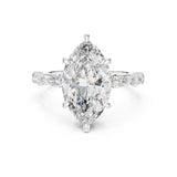 Marquise Lab Grown Diamond Side-Stone Engagement Ring