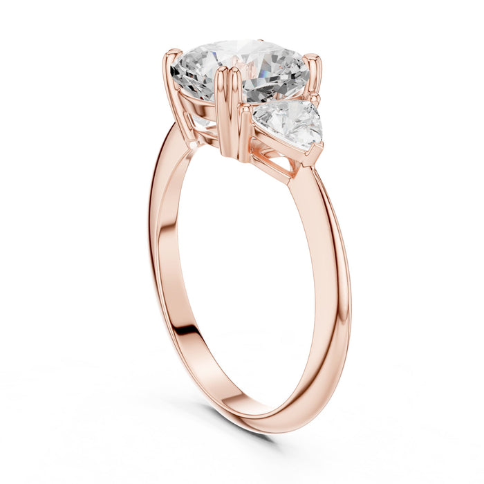 Cushion Lab Grown Diamond Three-Stone Engagement Ring yellow gold video