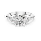 Cushion Lab Grown Diamond Three-Stone Engagement Ring