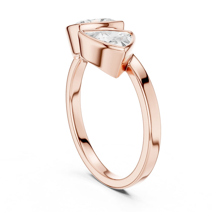 Toi Et Moi Lab Grown Diamond Bezel Engagement Ring yellow gold video