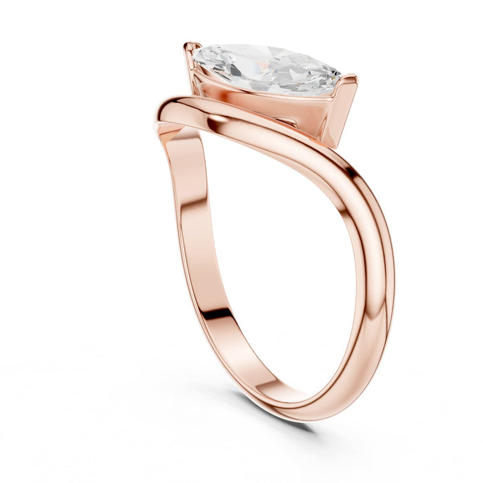 Marquise Lab Grown Diamond Solitaire Engagement Ring yellow gold video