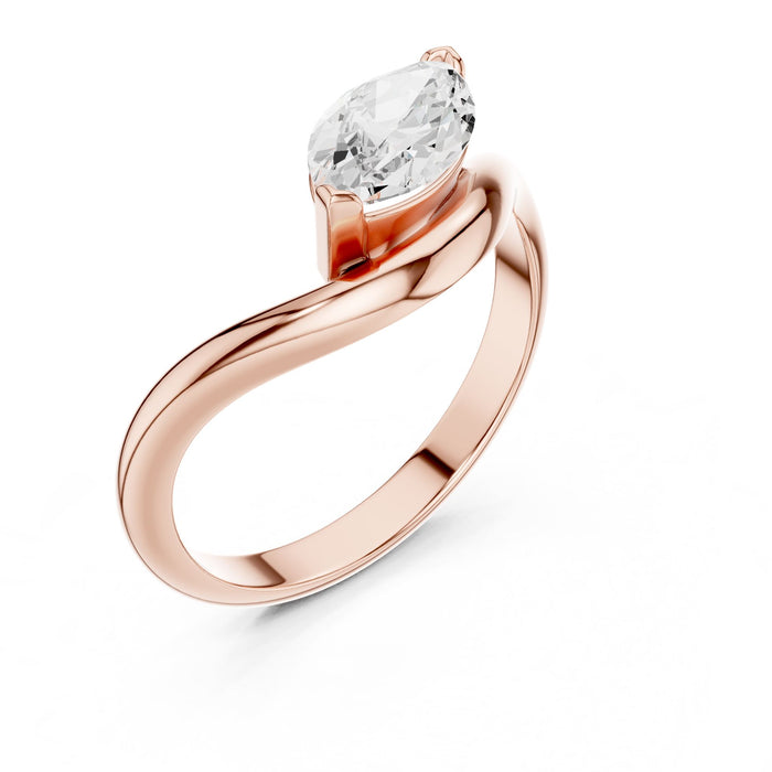Marquise Lab Grown Diamond Solitaire Engagement Ring rose gold video