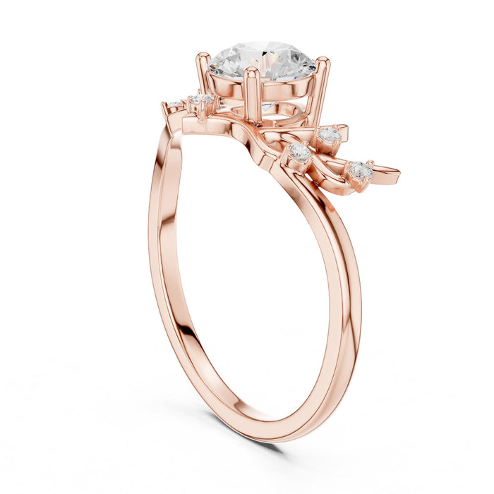 Round Lab Grown Diamond Side-Stone Engagement Ring yellow gold video