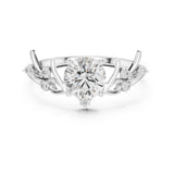 Round Lab Grown Diamond Side-Stone Engagement Ring