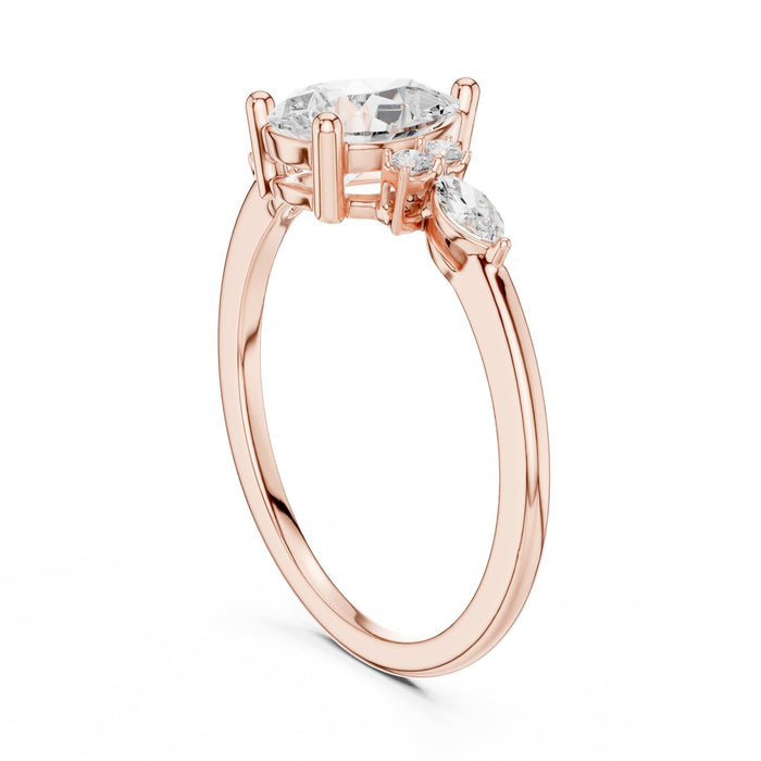 Pear Lab Grown Diamond Side-Stone Engagement Ring yellow gold video
