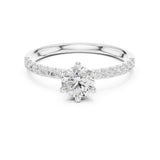 Round Lab Grown Diamond Pave Engagement Ring