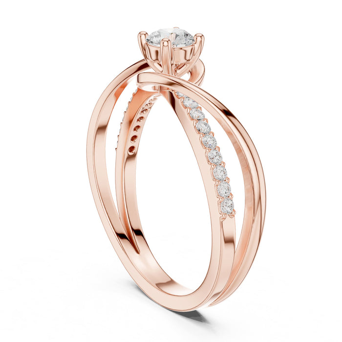 Round Lab Grown Diamond Split-Shank Engagement Ring yellow gold video