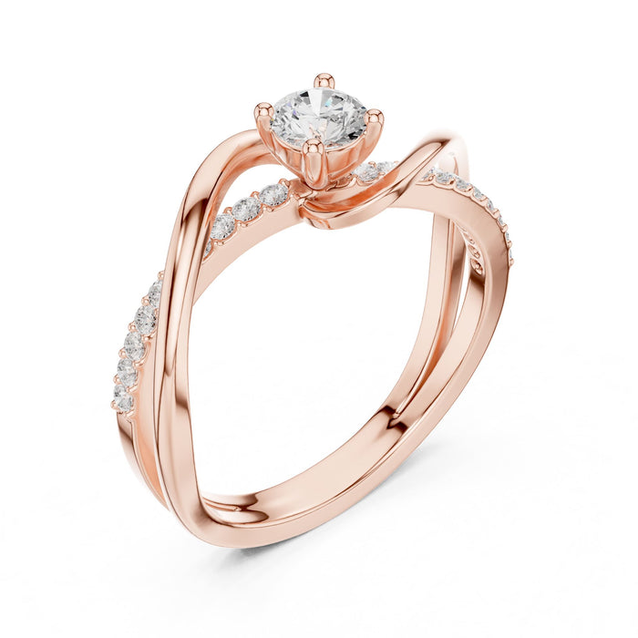 Round Lab Grown Diamond Split-Shank Engagement Ring rose gold video